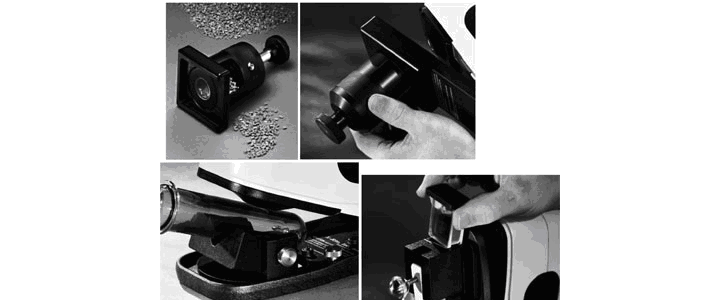 對于顆粒狀、粉末狀或液體樣品的顏色測量，需要專門的配件來支持